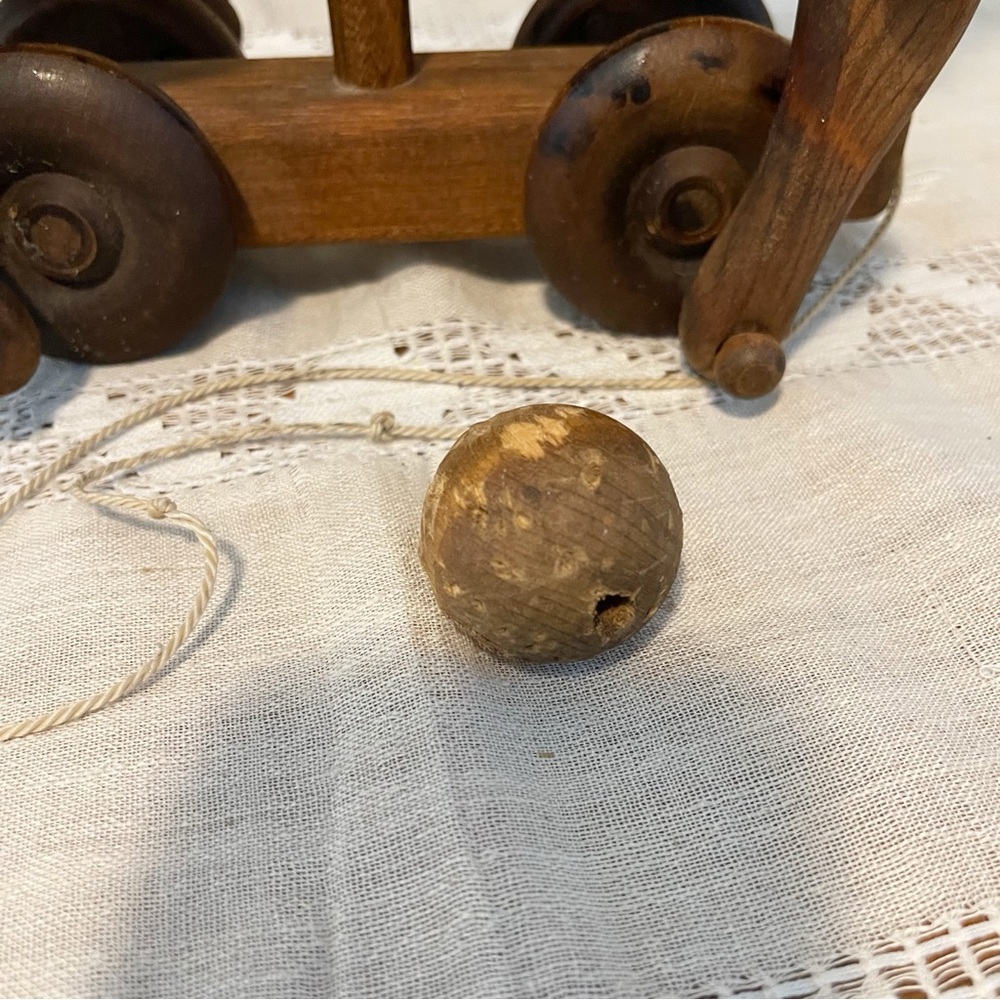 Vintage | Wooden Pull Toy Horse | Folk Art | Rolling Toy - Picture 9 of 12